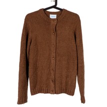 National VTG Cardigan Sweater S Womens Brown Acyrlic Button Long Sleeve ... - £15.71 GBP