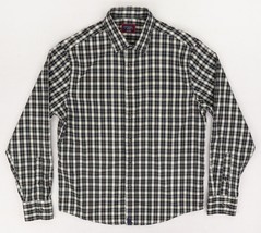 UNTUCKit Fillippi Shirt Men&#39;s Medium Gray Plaid 100% Polyester Performance - $32.47