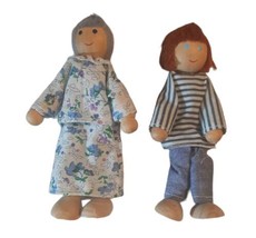 Grandma and Grandson Boy Wooden Doll House Dolls Movable - £10.29 GBP