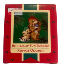 Hallmark Keepsake Christmas Ornament 1985 Bottlecap Fun Bunnies - £7.59 GBP