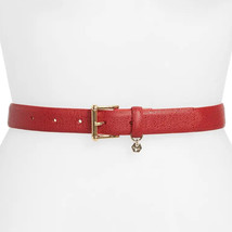 RALPH LAUREN Red Stingray Embossed Leather Logo Charm Belt L - $39.99
