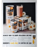 1962 Borden&#39;s Ready Diet in Can Vintage Print Ad 900 Calories - $185.01 MXN