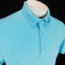 Under Armour Men Blue Golf Polo Shirt Sz L Heat Gear - $19.99
