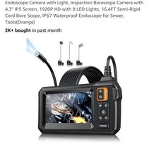 Endoscope Camera with Light - Inspection Borescope Camera with 4.3&quot; IPS ... - $729.90 MXN