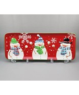 Pier 1 Imports Serving Tray Jolly Holiday Snowman Platter Hand Painted R... - $36.63 CAD