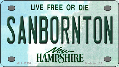 Sanbornton New Hampshire Novelty Mini Metal License Plate Tag - $14.95