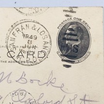 1908 San Francisco &amp; Los Angeles CA RPO RMS Duplex Cancel Cover Postcard - $12.19