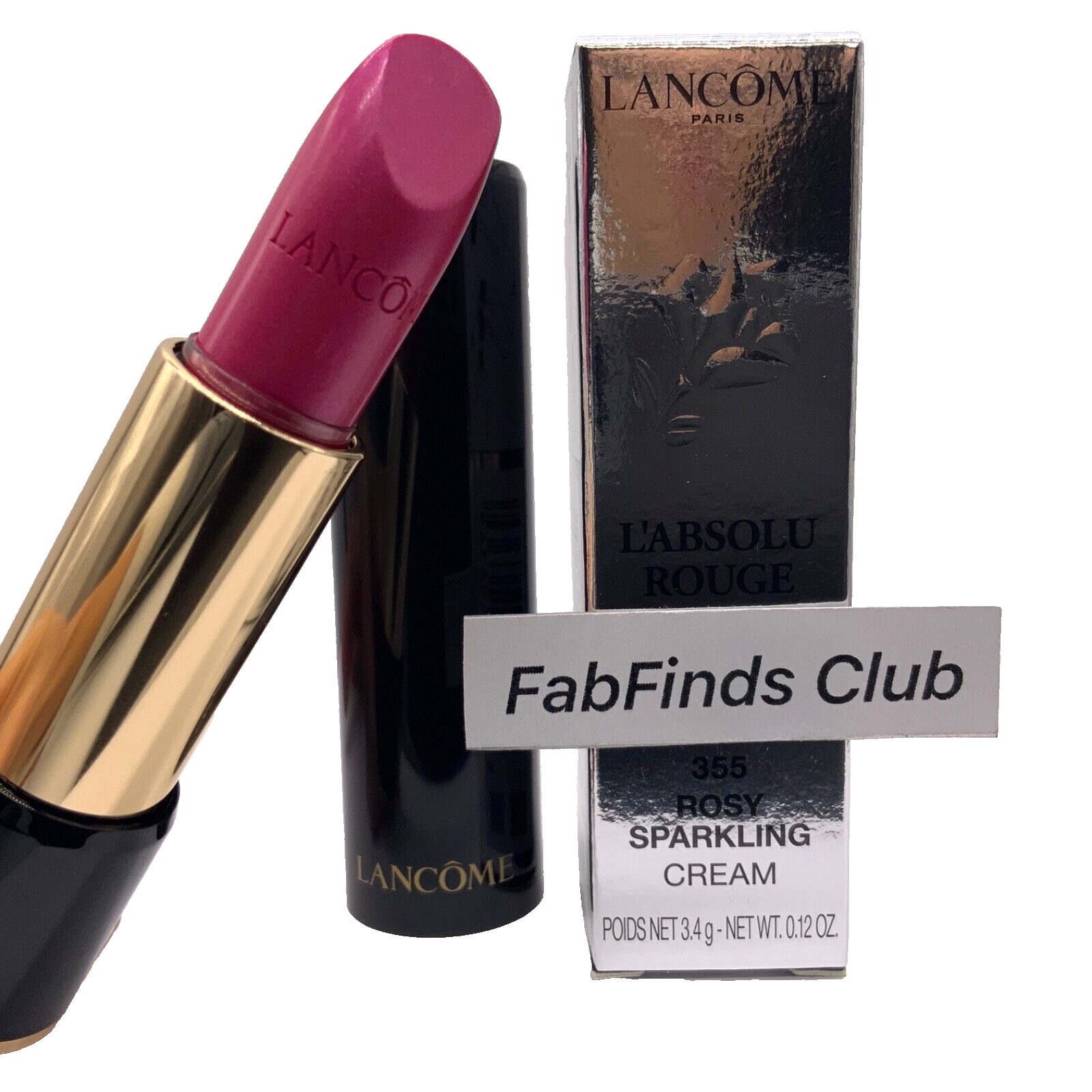 Lancôme L'Absolu Rouge Lipstick 355 Rosy Sparkling Cream New in Box - $39.58