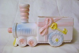 Vintage Baby Bottle Train Ceramic Planter - £9.59 GBP