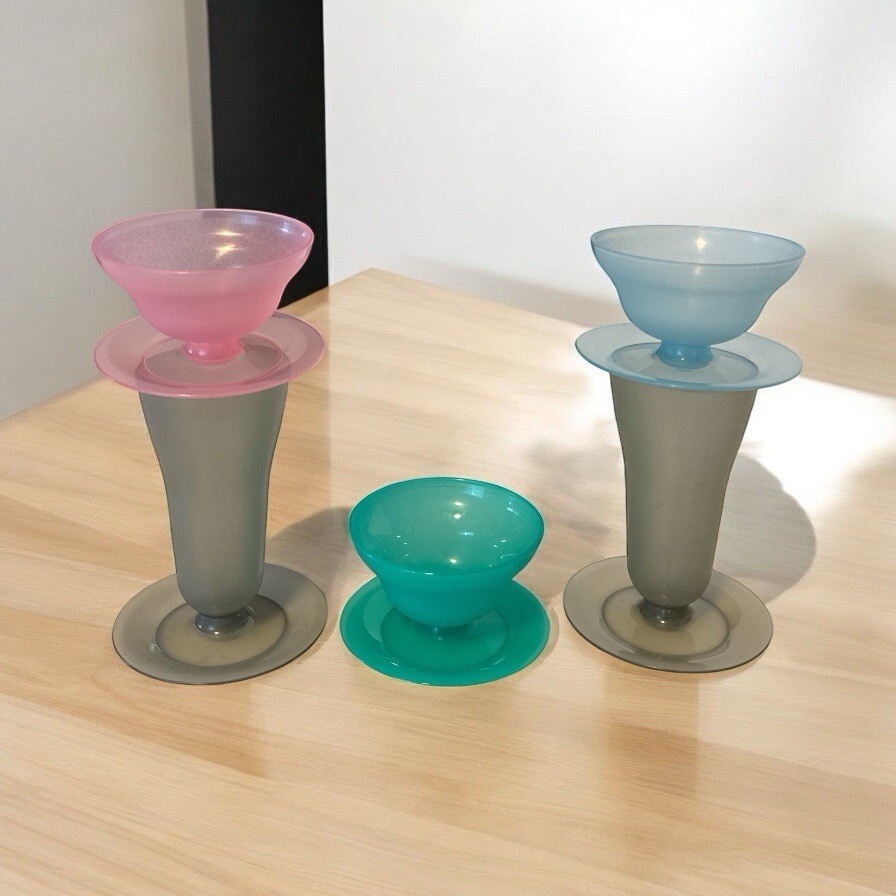 Vintage Set of 5 Tupperware 754 Parfait Dessert Sundae Cups No Lids - $11.76