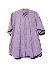 Peter Millar Mens Purple White Check Button Short Sleeve Shirt Size Large - £13.36 GBP