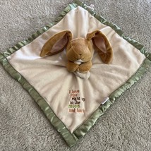 Guess How Much I Love You Brown Bunny Yellow Green Fleece Lovey Security Blanket - £13.54 GBP