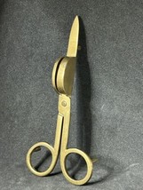 Vintage Antique Brass Footed Candle Wick Trimmer Scissors Candle Snuffer - £14.83 GBP