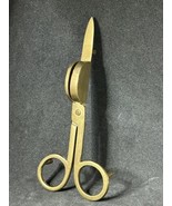 Vintage Antique Brass Footed Candle Wick Trimmer Scissors Candle Snuffer - £14.59 GBP
