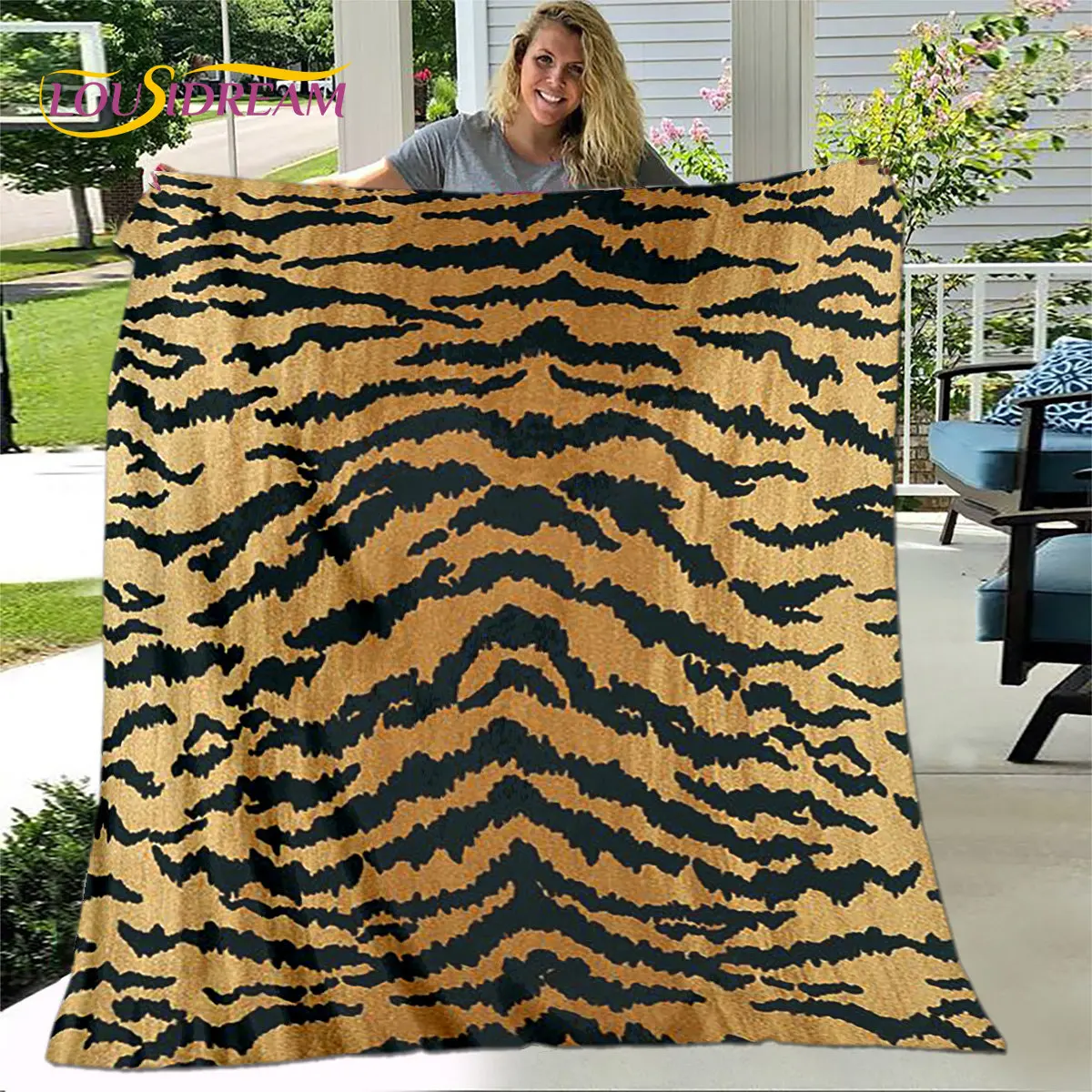Tiger Print Pattern Beast Blanket,Flannel Blanket Throw Blanket,Child Warm - £15.93 GBP+