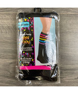 Electric Party Rainbow Knee Socks Adult Women's Halloween Costume Accessory - £6.10 GBP