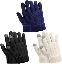 Kids Gloves Winter Warm Touchscreen Fingers 3 Pairs,Toddler Gloves Fleece(9-15Y) - £15.45 GBP