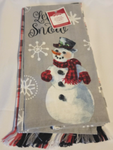 Christmas Let It Snow Plaid 2 Pack Kitchen Towel 15&quot;x25&quot; NWT - £8.54 GBP