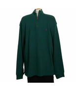 POLO RALPH LAUREN Hunter Green Cotton French Rib Half Zip Pullover Sweat... - $81.69 CAD