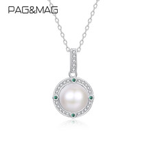 Sterling Silver 925 Pearl Pendant Necklace Fashion Commuter Women Short Necklace - £20.47 GBP