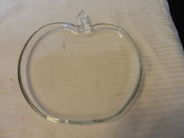 Vintage Clear Glass Apple Shape Serving Plate with Stem 8&quot; x 7&quot; - £23.92 GBP