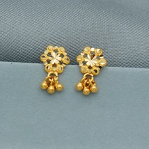 Dainty Small 20k Yellow Gold Stud Earrings, Handmade gold earrings for women, in - £113.50 GBP