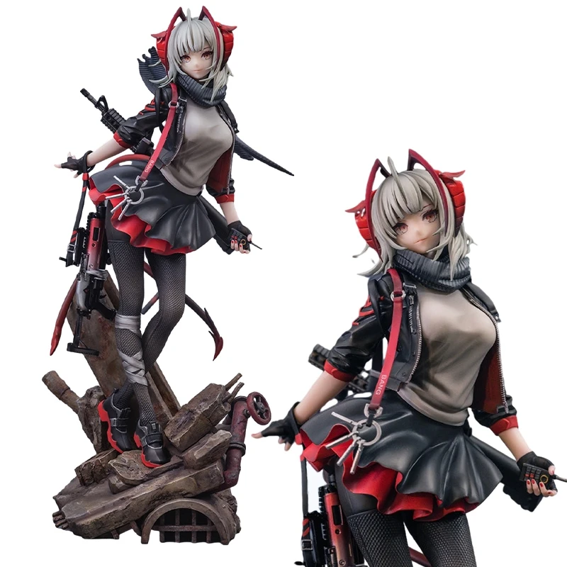 26CM Anime Sarkaz Mercenary Figure Arknights W Armed Girl Sitting Posture Toys - £42.33 GBP+