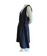 Loft Plus Button Front Dress Women's Plus Size 20 Black Sleeveless Pockets Tie - $25.00