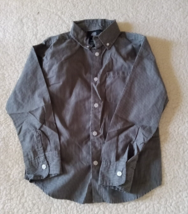 * Boys Mick Mack Shirt Size 7 Black  striped Long Sleeve Button Down - $3.80