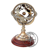 9&quot; Armillary Globe Sphere Vintage Gift Antique Replica Table Decor Brass... - £53.34 GBP