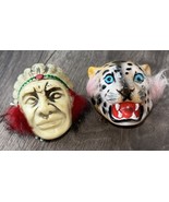 Antique Celluloid Wind Up Walking Indian Head &amp; Lion Rare - $392.53 CAD