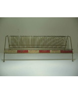 Vintage 60&#39;s Le-Bo Record/Album Holder 60 Slot Gold metal with genre org... - $33.99