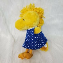 Kohls Woodstock Bird Charlie Brown Peanuts Blue Dress 14&quot; Plush Stuffed Toy B225 - £9.58 GBP