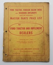 1954 Ford Tractor &amp; Implement Dealers Master Parts Price List Book Catalog - £29.37 GBP