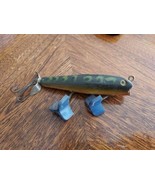 Old Wooden Shakespeare Jerkin Lure Fishing Lures Wood Made In USA Green ... - £8.81 GBP