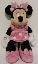 Disneyland Parks Walt Disney World Pink Minnie Mouse Plush Toy 18&quot; Authentic Tag - £9.50 GBP
