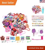 50PCS Reusable PVC Straw Topper Caps - Whimsical Drink Decorations for E... - $49.50