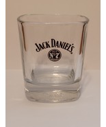 Jack Daniels Old No 7 Rocks Glass Black Writing Square - $5.94