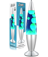 16&quot; Beautiful Lamp- Blue with Yellow/Green Wax, Relaxing Liquid Light, N... - $40.80