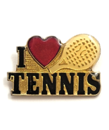 I Love Tennis Enamel Pin Red Heart Gold Tone Racket Sports Player Coach ... - $18.10 CAD