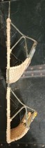 16.5&quot; x 8&quot; Black/Gold Metal Wall Hanging Basket Rattan Wicker Ceramic Birdhouses - £22.07 GBP