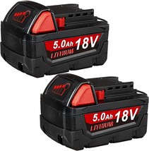 2Packs 5.0Ah Xc Lithium-Ion 18V Replacement Battery For Milwaukee M-18 Battery - £51.04 GBP