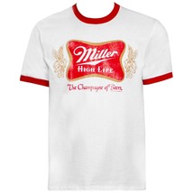 Miller High Life Logo White And Red Ringer Tee Shirt White - £27.63 GBP+