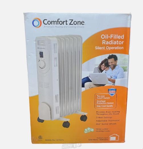 Comfort Zone CZ7007J 1200 Watt Electric Oil-Filled Radiant Radiator Heater - £52.28 GBP