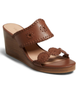 Jack Rogers Caroline Wedge Size US 10 M Women&#39;s Leather Slide Sandals Mocha - $68.34 CAD