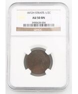 1872-H Straits Insediamenti 1/2 Cent Moneta Selezionato Da NGC AU-50 Bn ... - $9,478.01 MXN