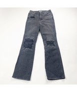 Good American Good Curve Straight Leg Jeans Black GCS126T 4/27 Distressed - $16.78