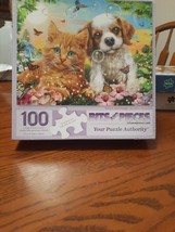 BITS &amp; PIECES  Adrian Chesterman KITTEN  PUPPY 100pc large piece puzzle - $4.44
