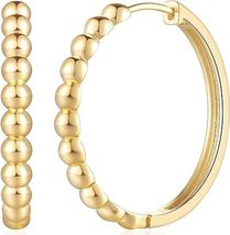 Trendy Clip On Earring 14k Yellow Gold Plated Women&#39;s Hoop 30mm*3.5mm - £88.46 GBP