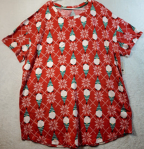 Secret Treasures Sleepwear Shirt Womens Size 2X/3X Red Christmas Short S... - £11.30 GBP